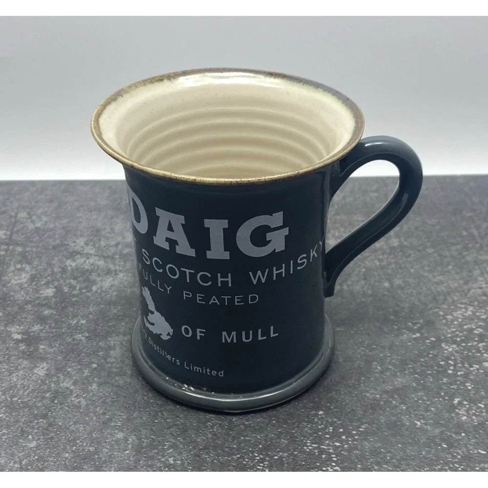 LEDAIG Scotch Whiskey 8oz Ceramic Cup Mug Isle Mull Campbeltown Pottery Scotland
